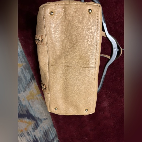 Aimee kestenberg leather medium satchel camel/mustard, yellow gold hardware. - Picture 12 of 13